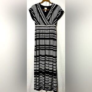 Chico's Black and White Patterned Maxi Dress
